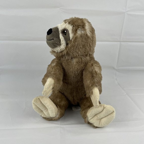 Progressive Plush Sealy Three Toed Sloth 11" Stuffed Animal Brown Tan Cream - Picture 5 of 8
